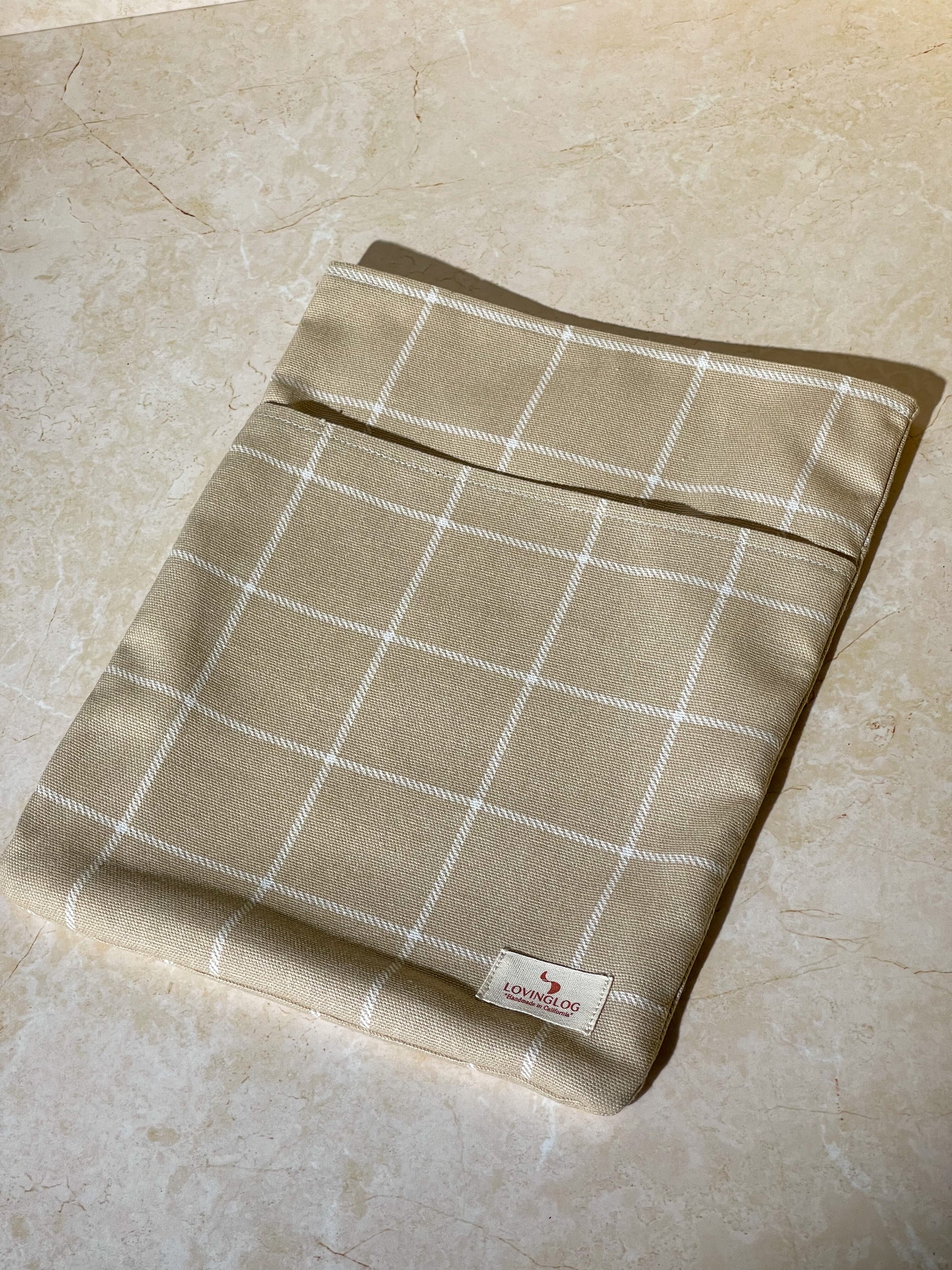 Thin Book Sleeve - Khaki Stripe