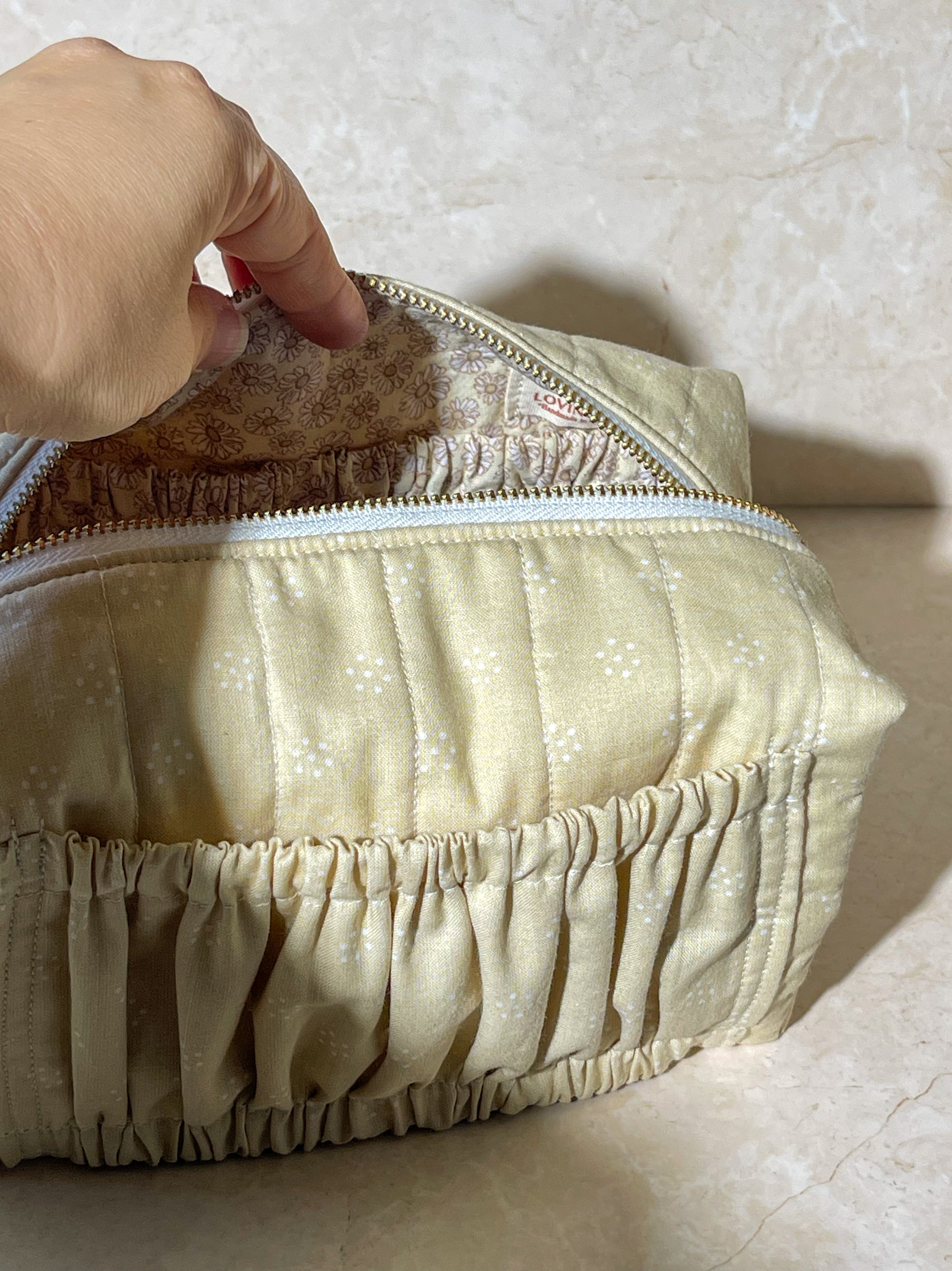 Classic Boxy Ruffle Pocket - Cream Latte
