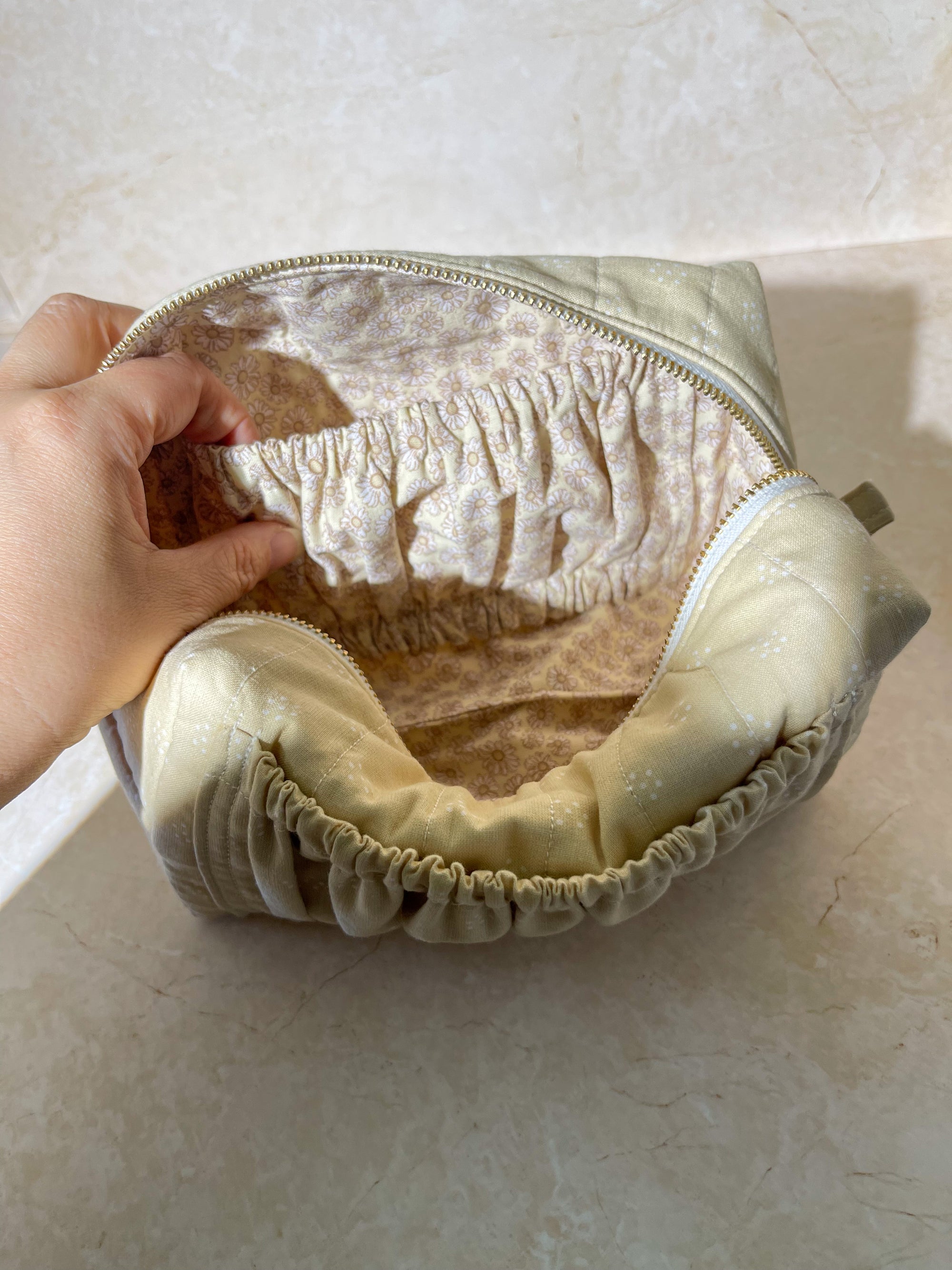 Classic Boxy Ruffle Pocket - Cream Latte