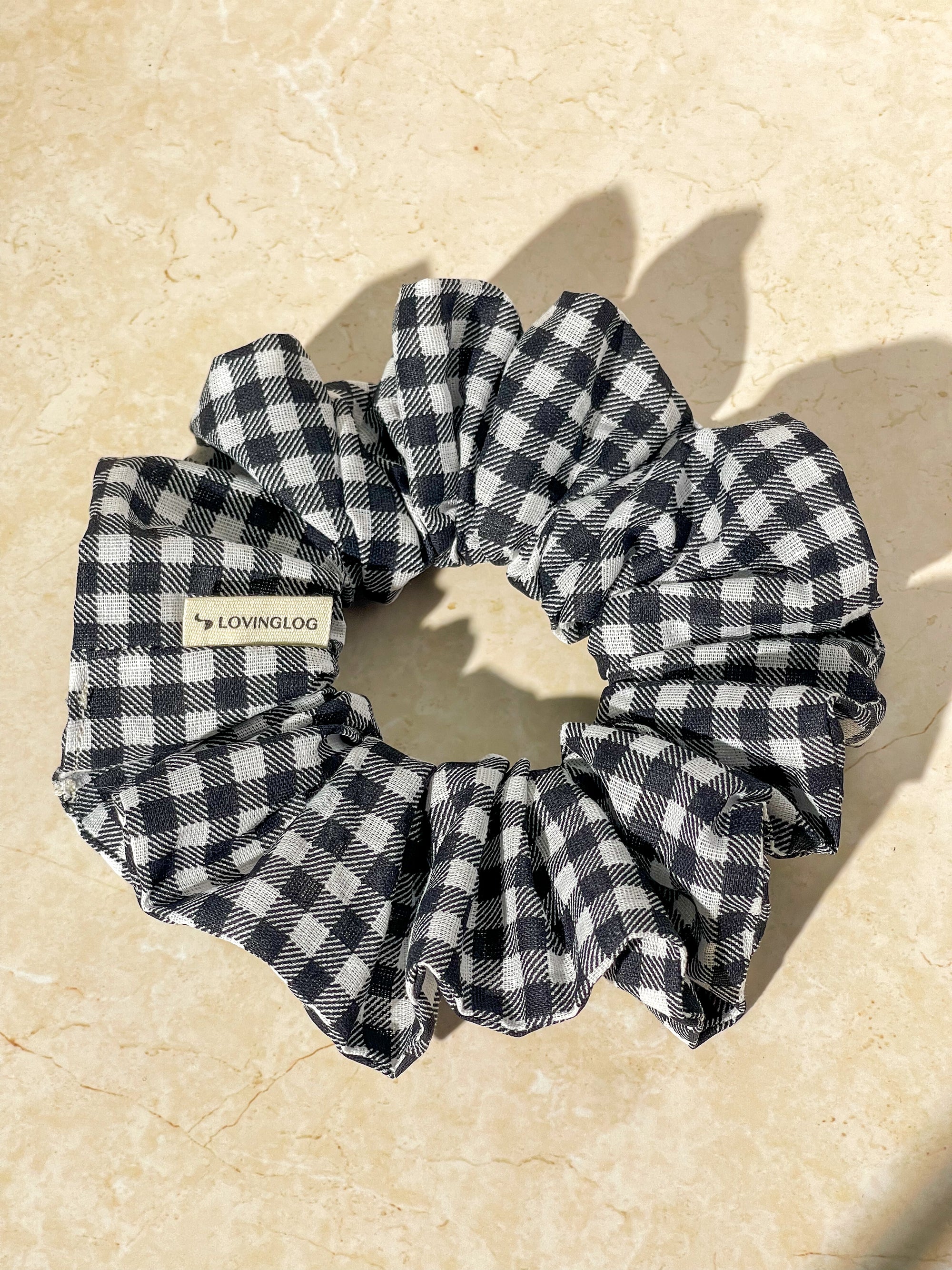 Classic Scrunchie - Black Gingham