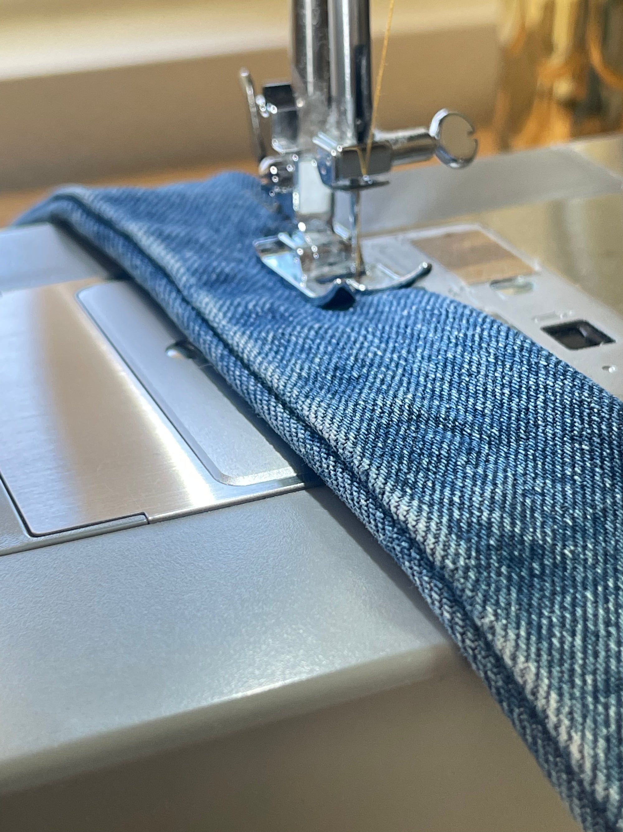 Upcycled Large Short Tote Bag - Blue Jean