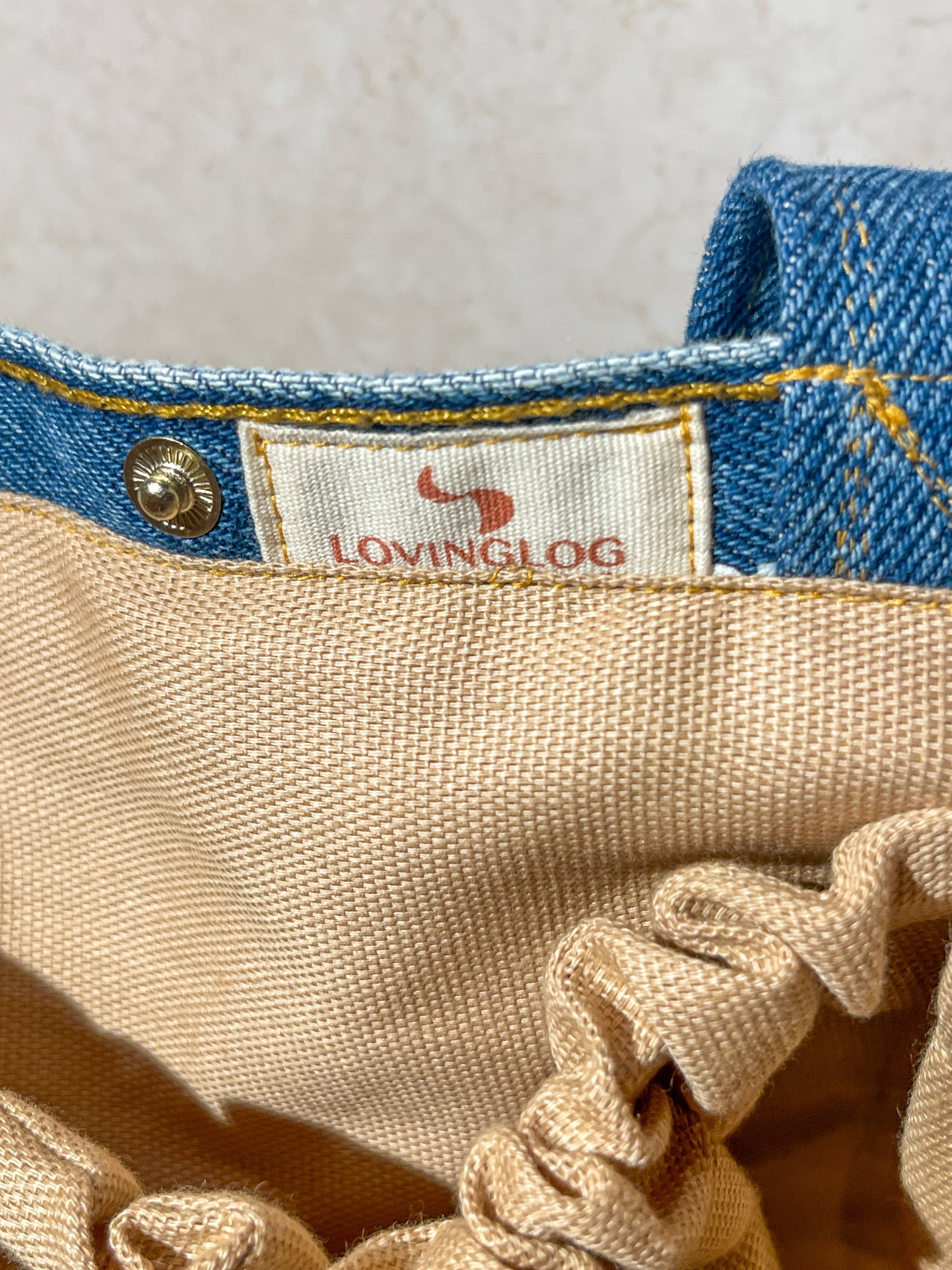 Upcycled Large Short Tote Bag - Blue Jean