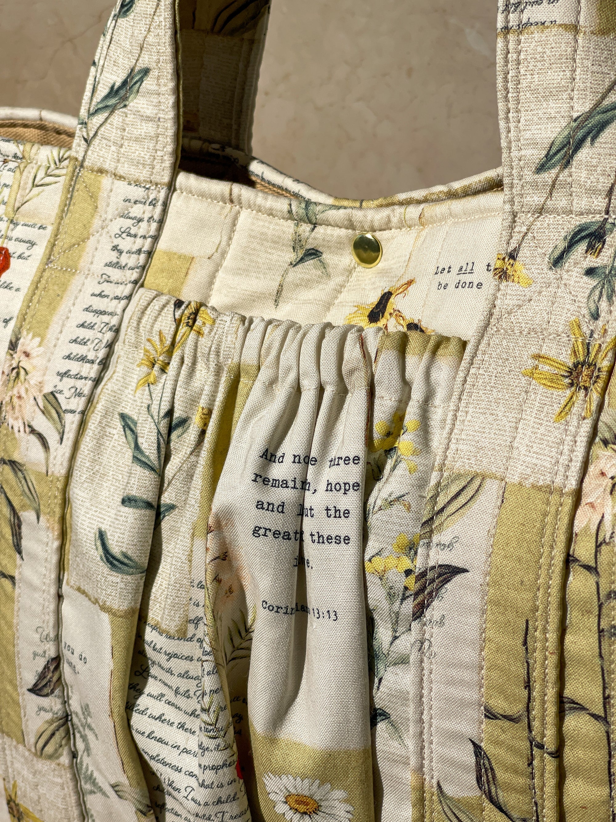 Medium Quilted Tote - Corinthians 13:13