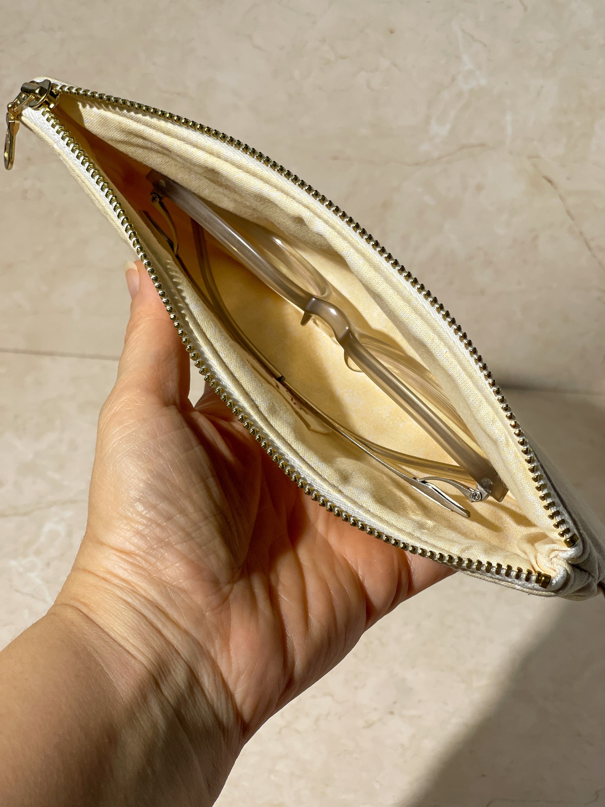 Glasses / Pencil Flat Pouch - Cream Latte