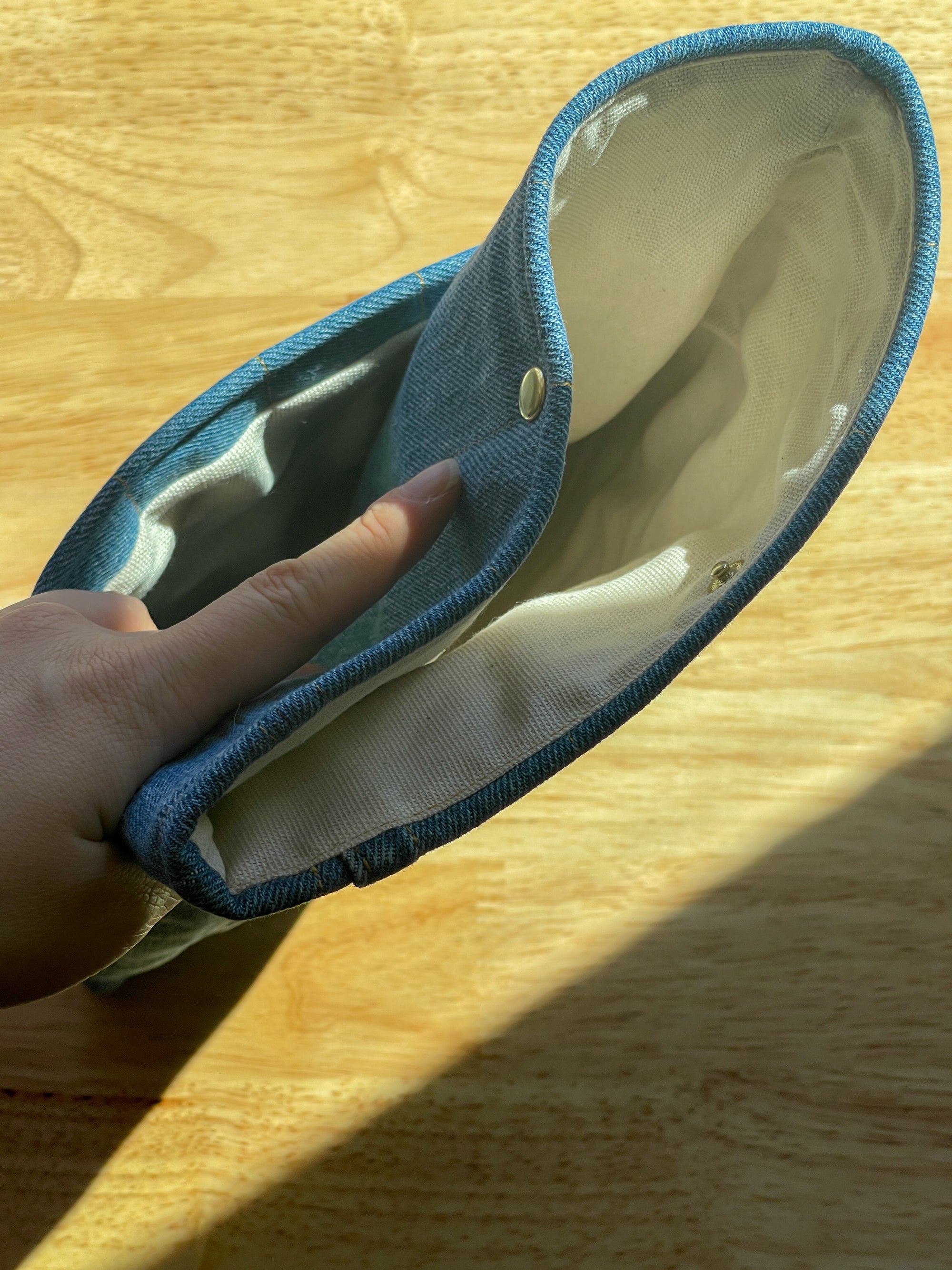 Upcycled Classic Book Sleeve - Blue Denim (1)