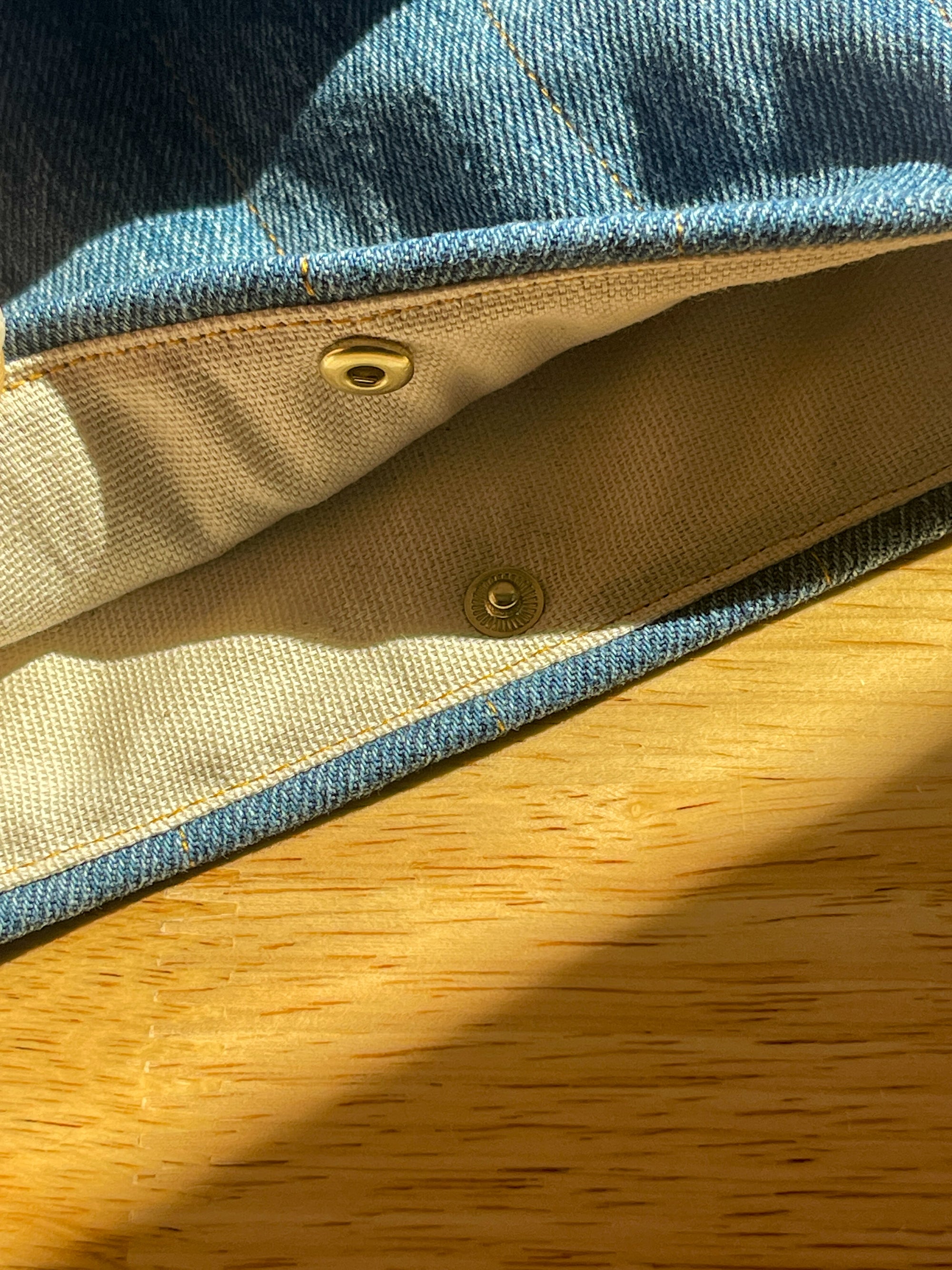 Upcycled Classic Book Sleeve - Blue Denim (1)