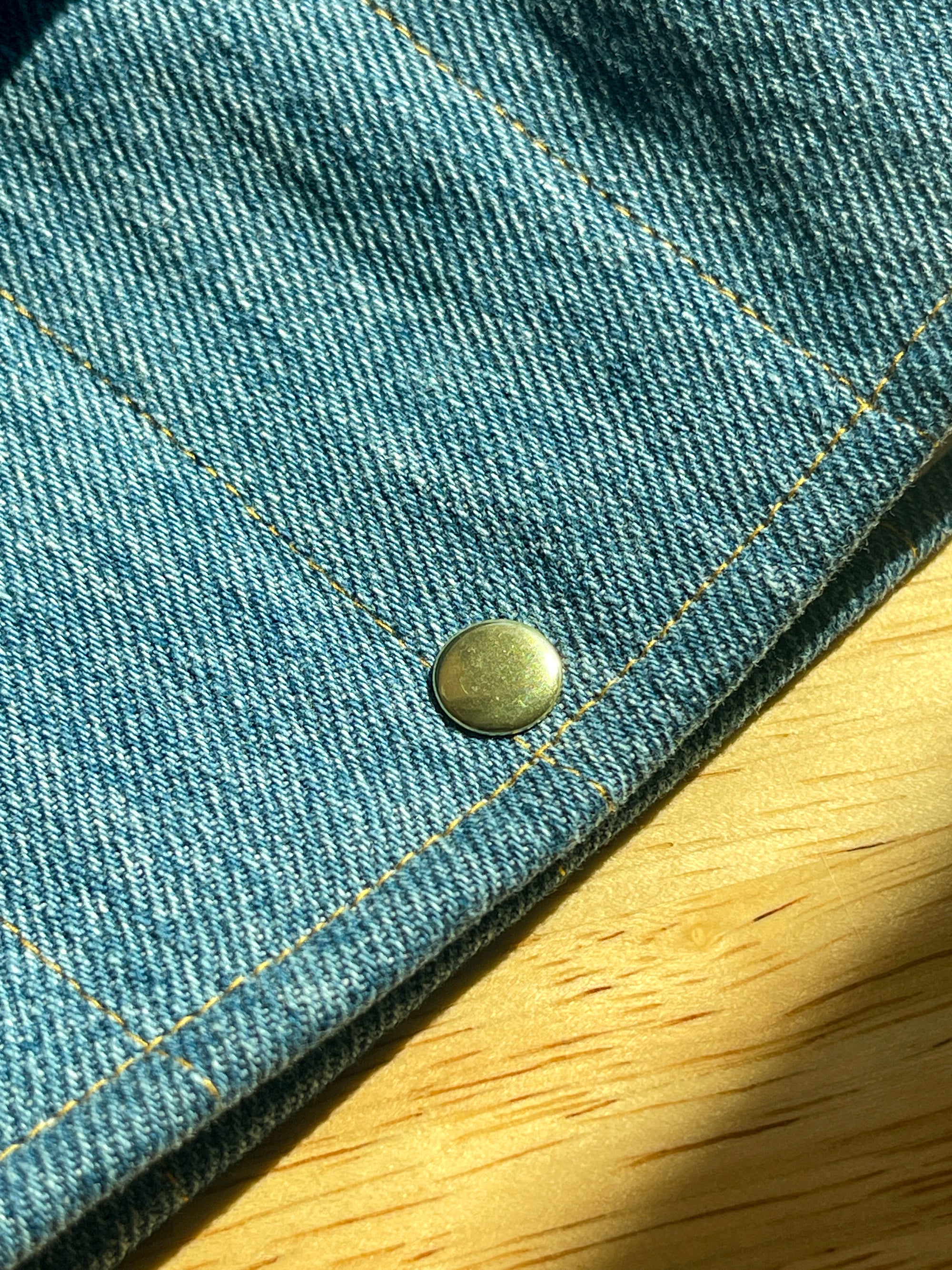 Upcycled Classic Book Sleeve - Blue Denim (1)