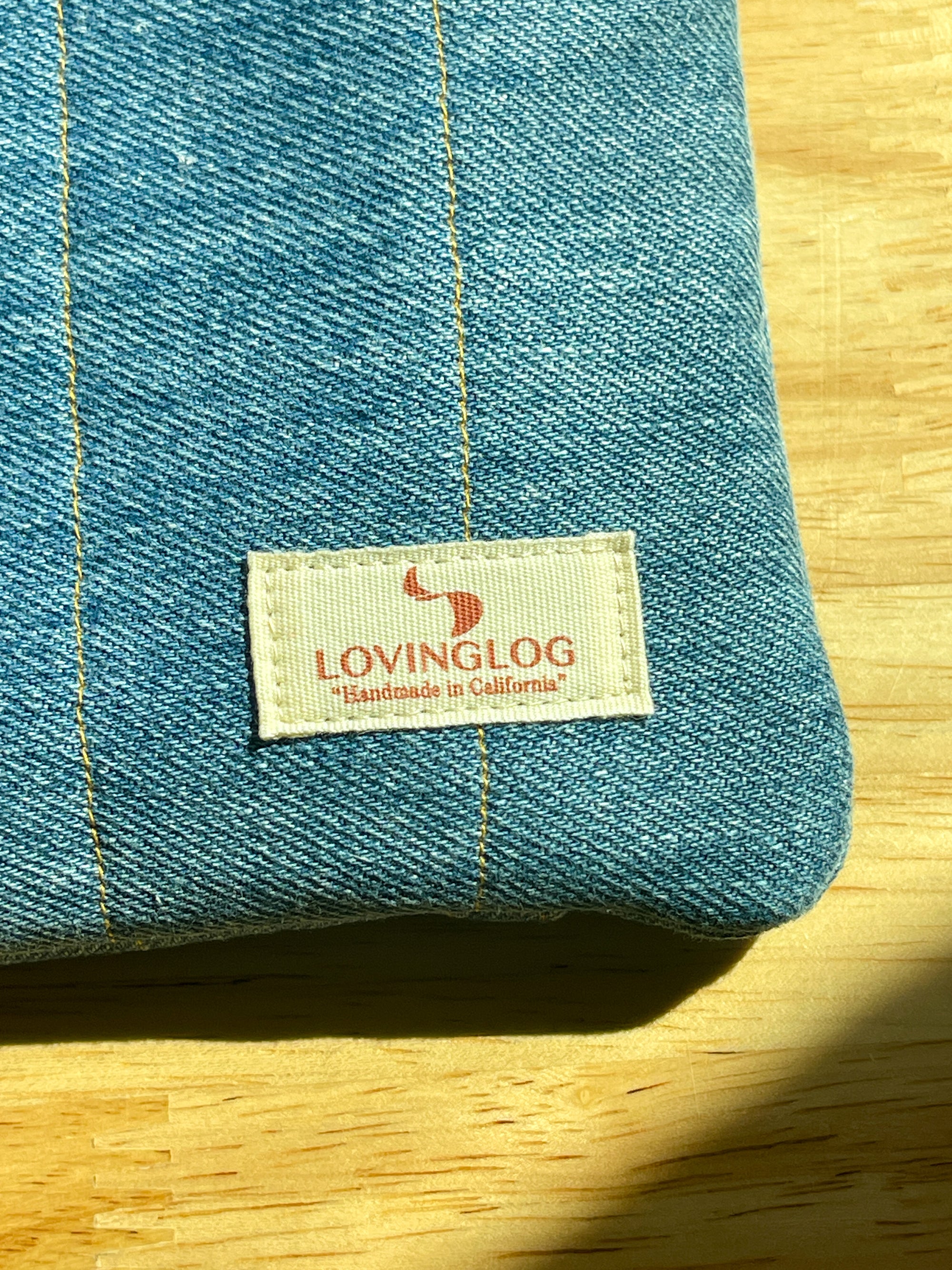 Upcycled Classic Book Sleeve - Blue Denim (1)