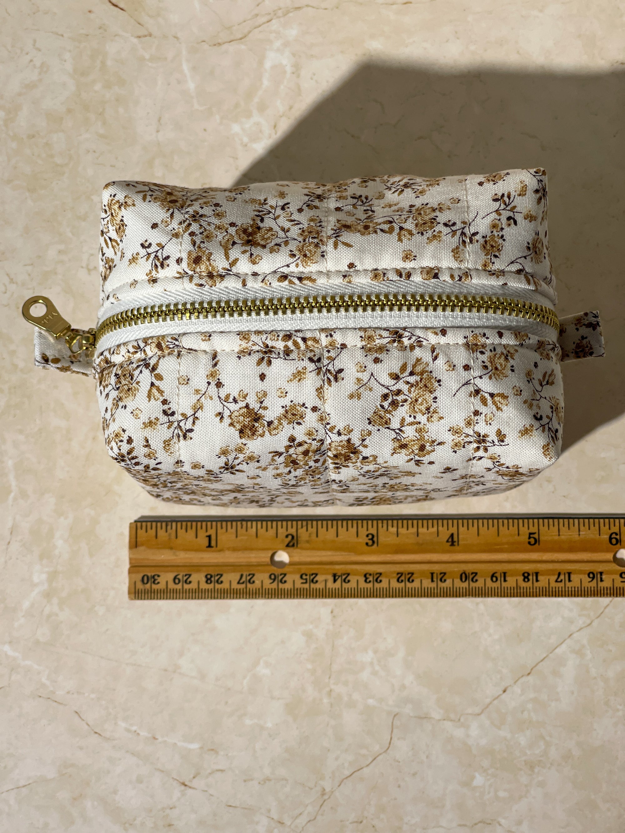 Small Boxy Pouch - Burnt Caramel & Milk