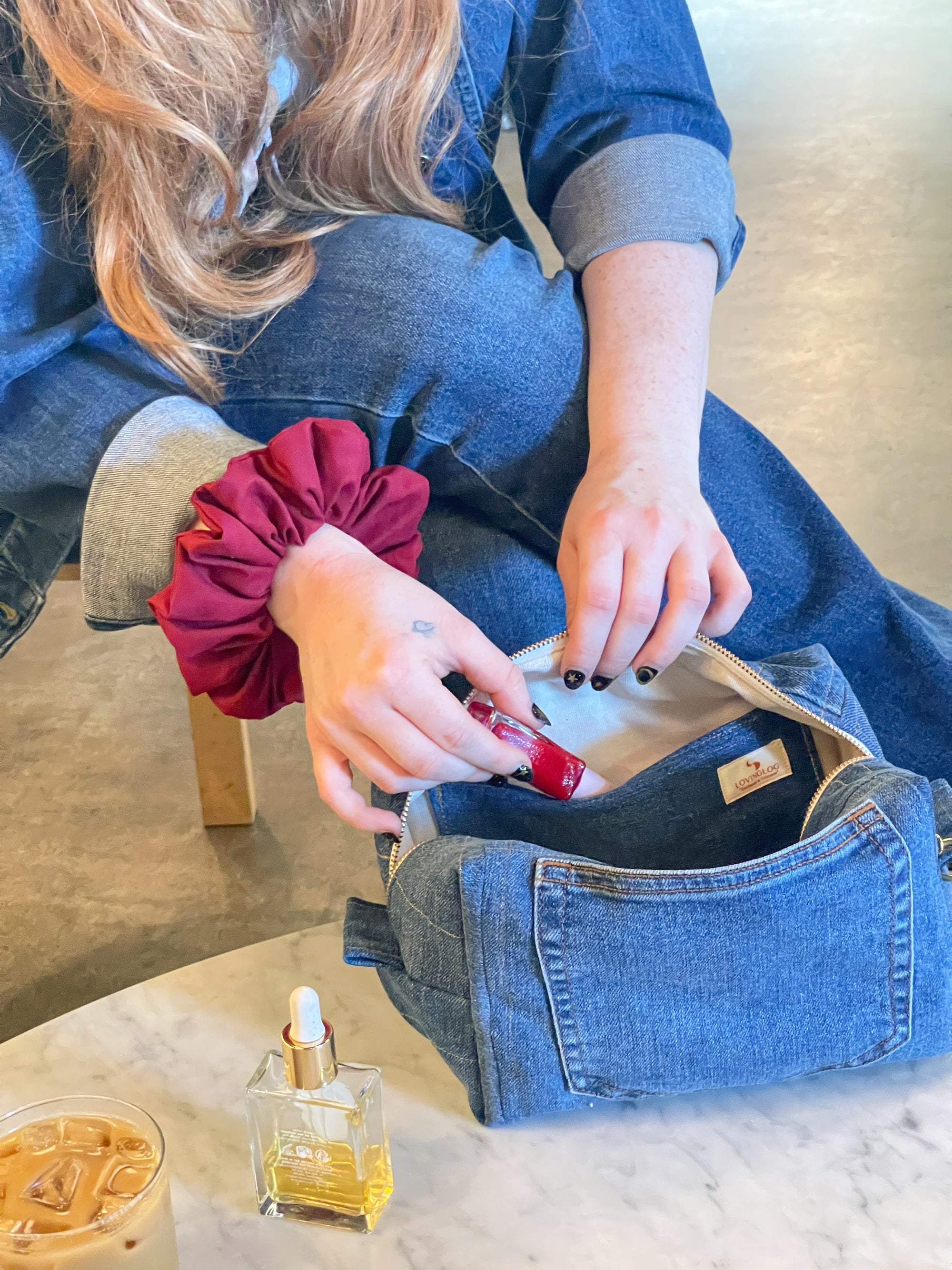 Classic Scrunchie - Red Wine Coffee