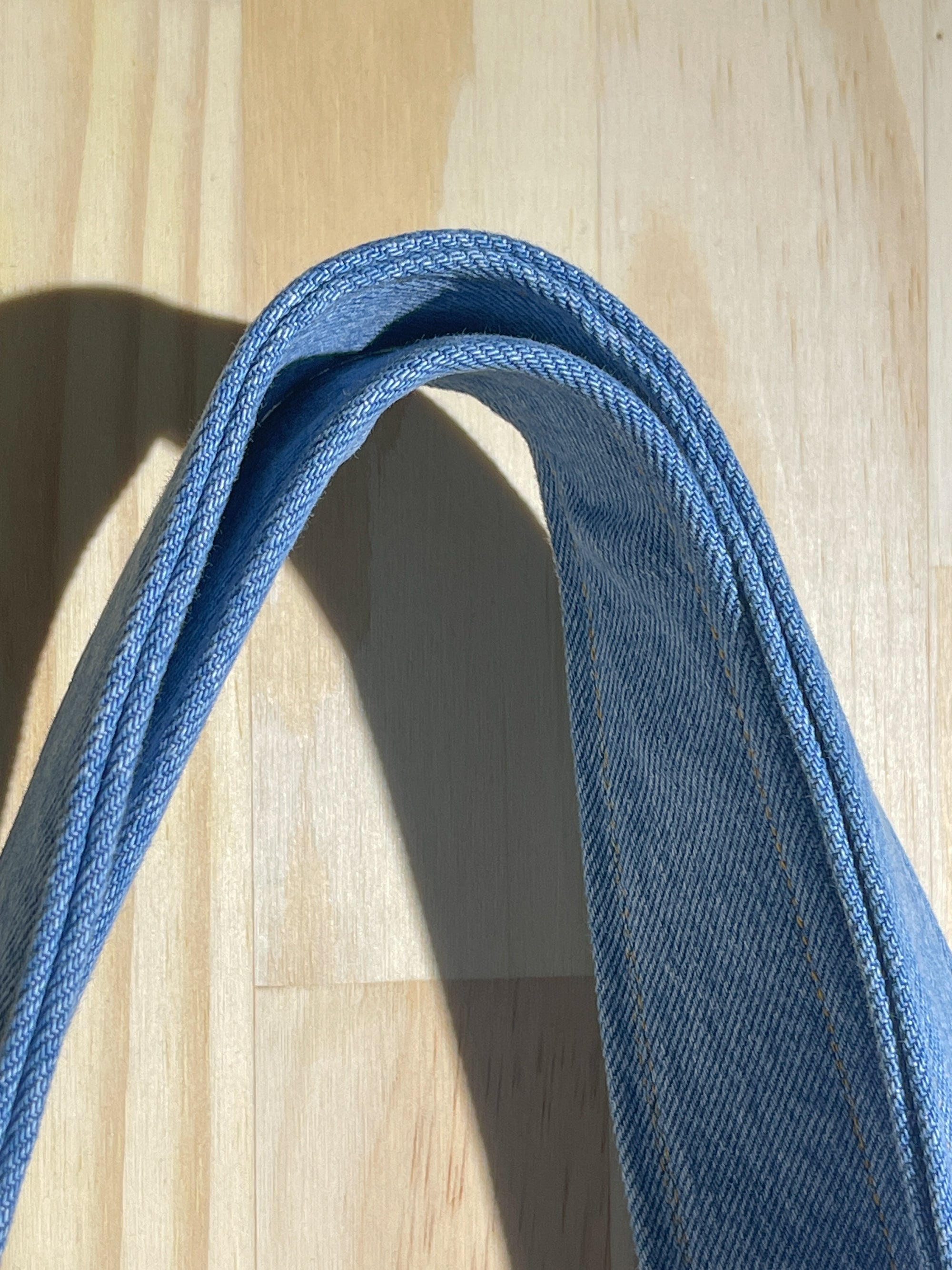 Upcycled Large Quilted Tote Bag - Blue Denim