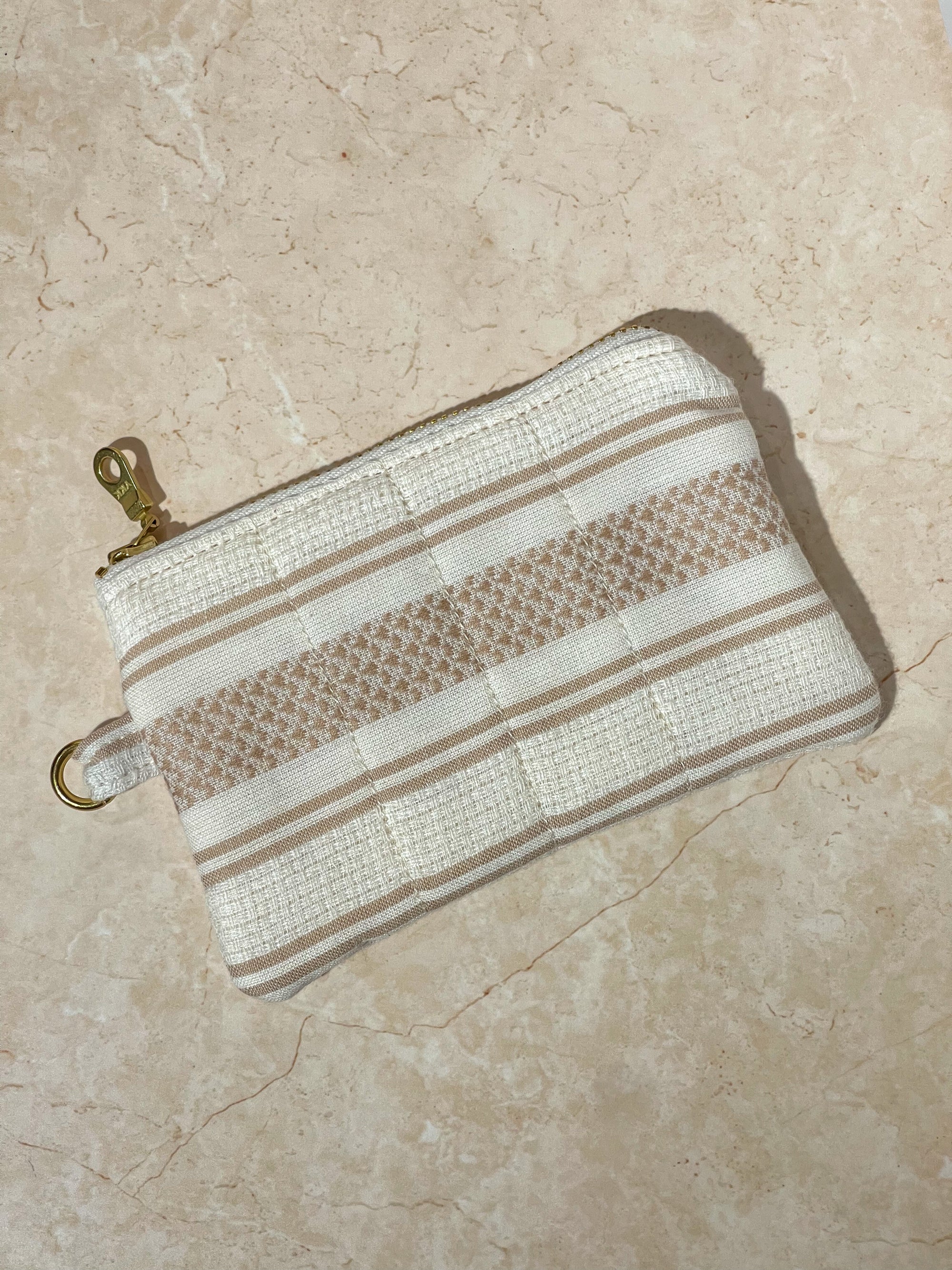 Flat Keychain Pouch - Caramel & Milk