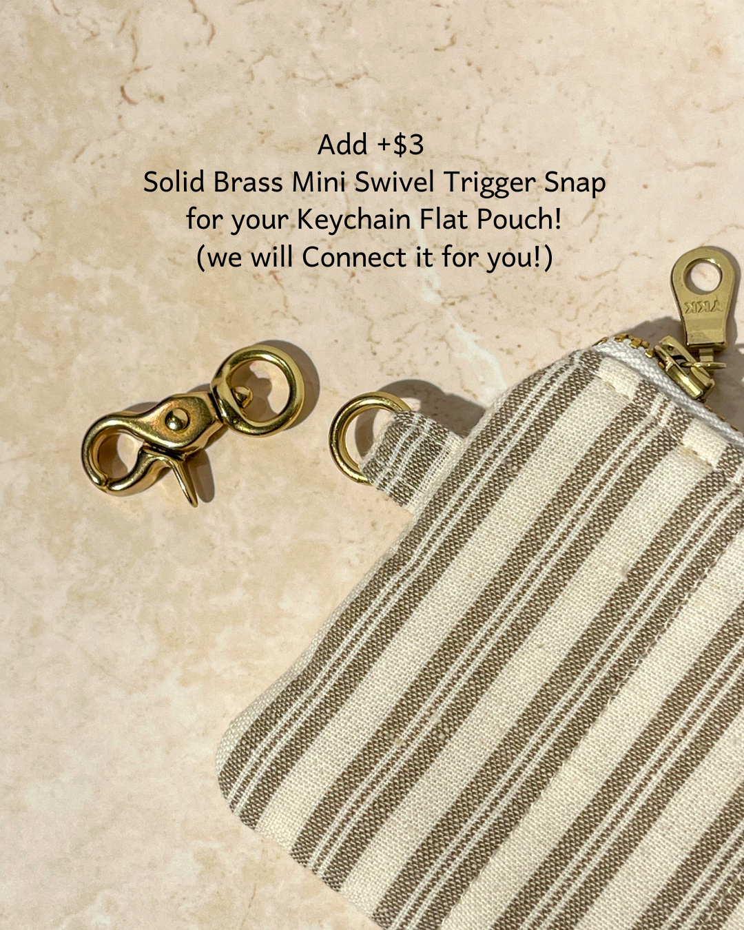 Flat Keychain Pouch - Cream Latte