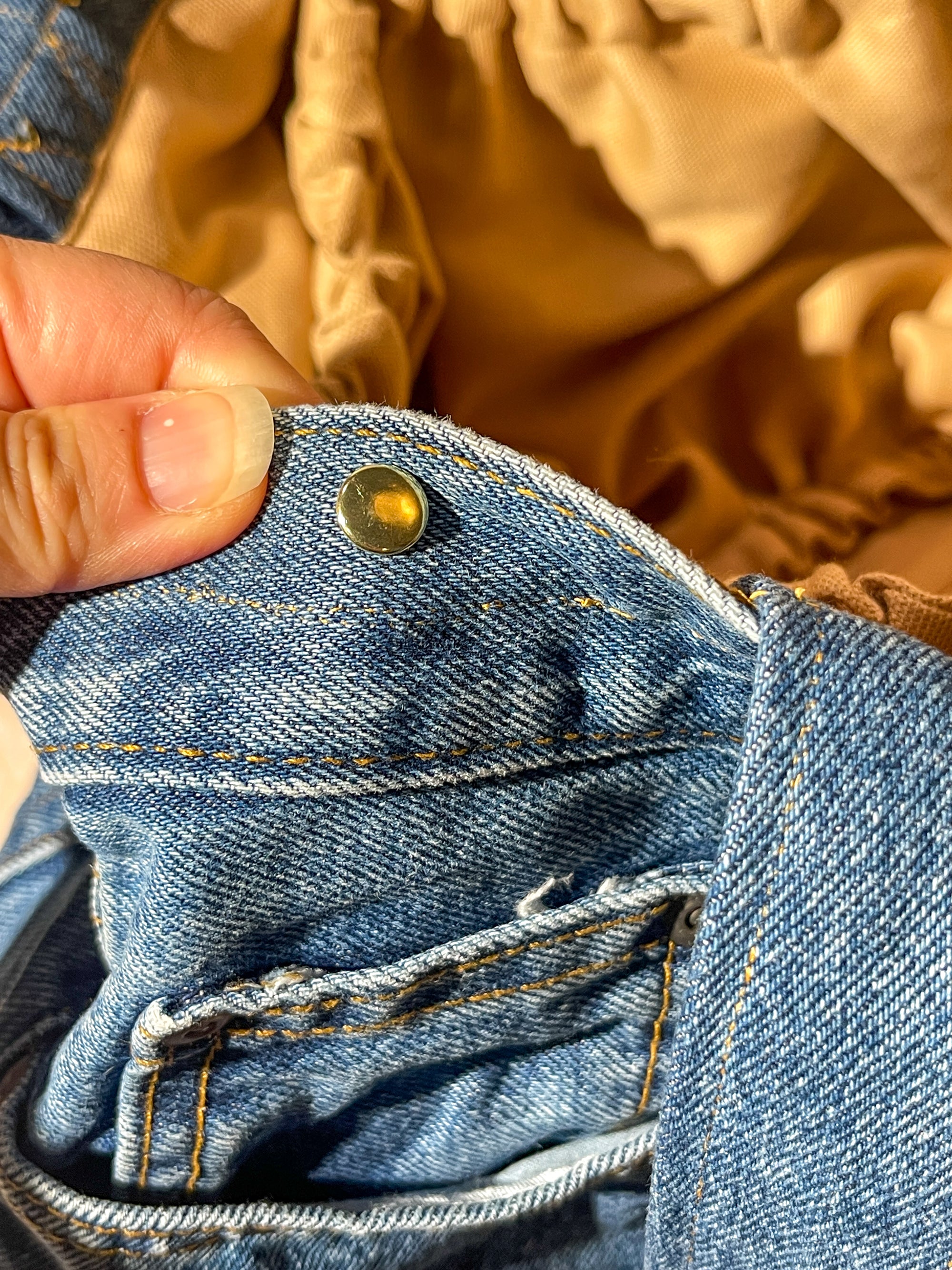 Upcycled Large Short Tote Bag - Blue Jean