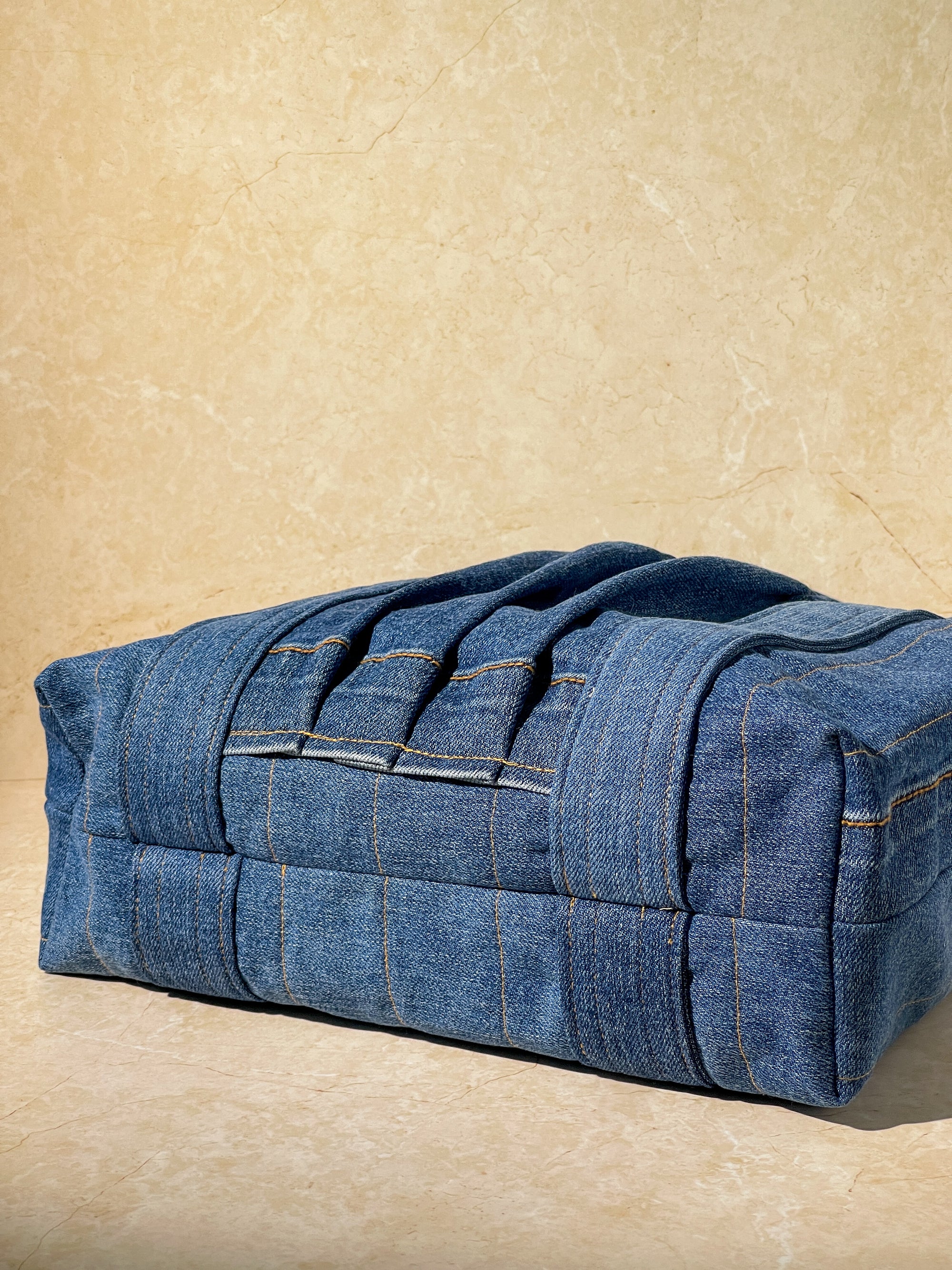 Book / Bible Tote - Upcycled Blue Denim (1) [4&quot; Tote]
