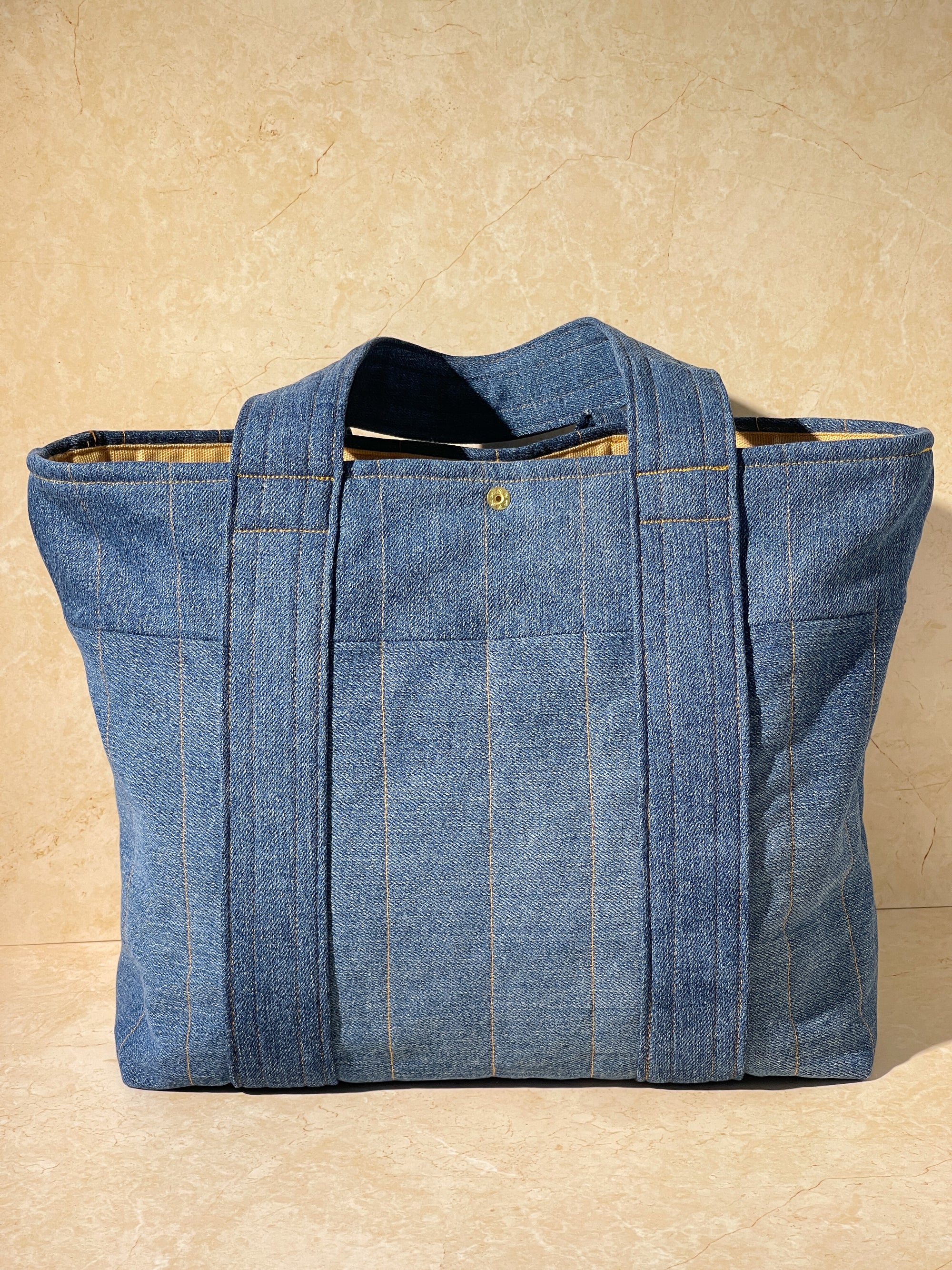 Book / Bible Tote - Upcycled Blue Denim (1) [4&quot; Tote]