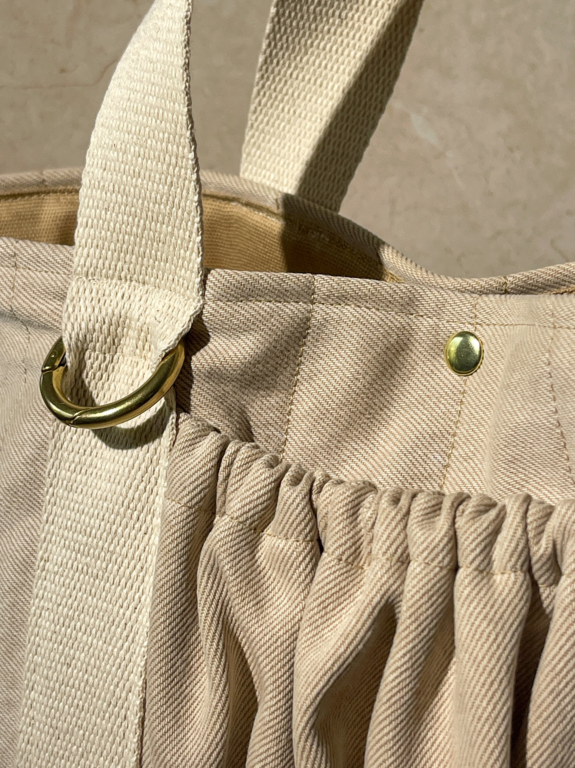 Book / Bible Tote - Upcycled Beige Denim (1) [4&quot; Tote]