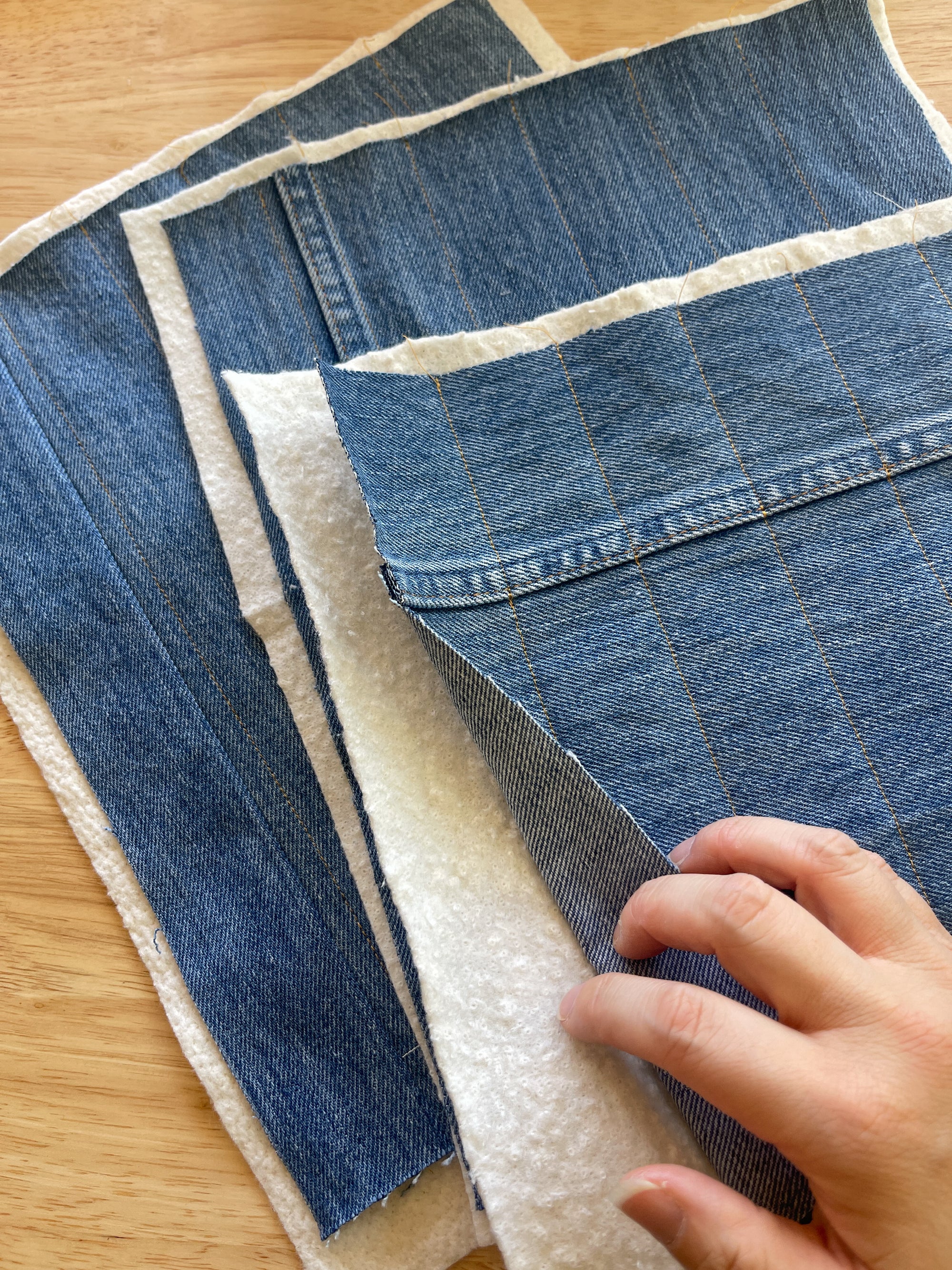 Upcycled Classic Book Sleeve - Blue Denim (1)