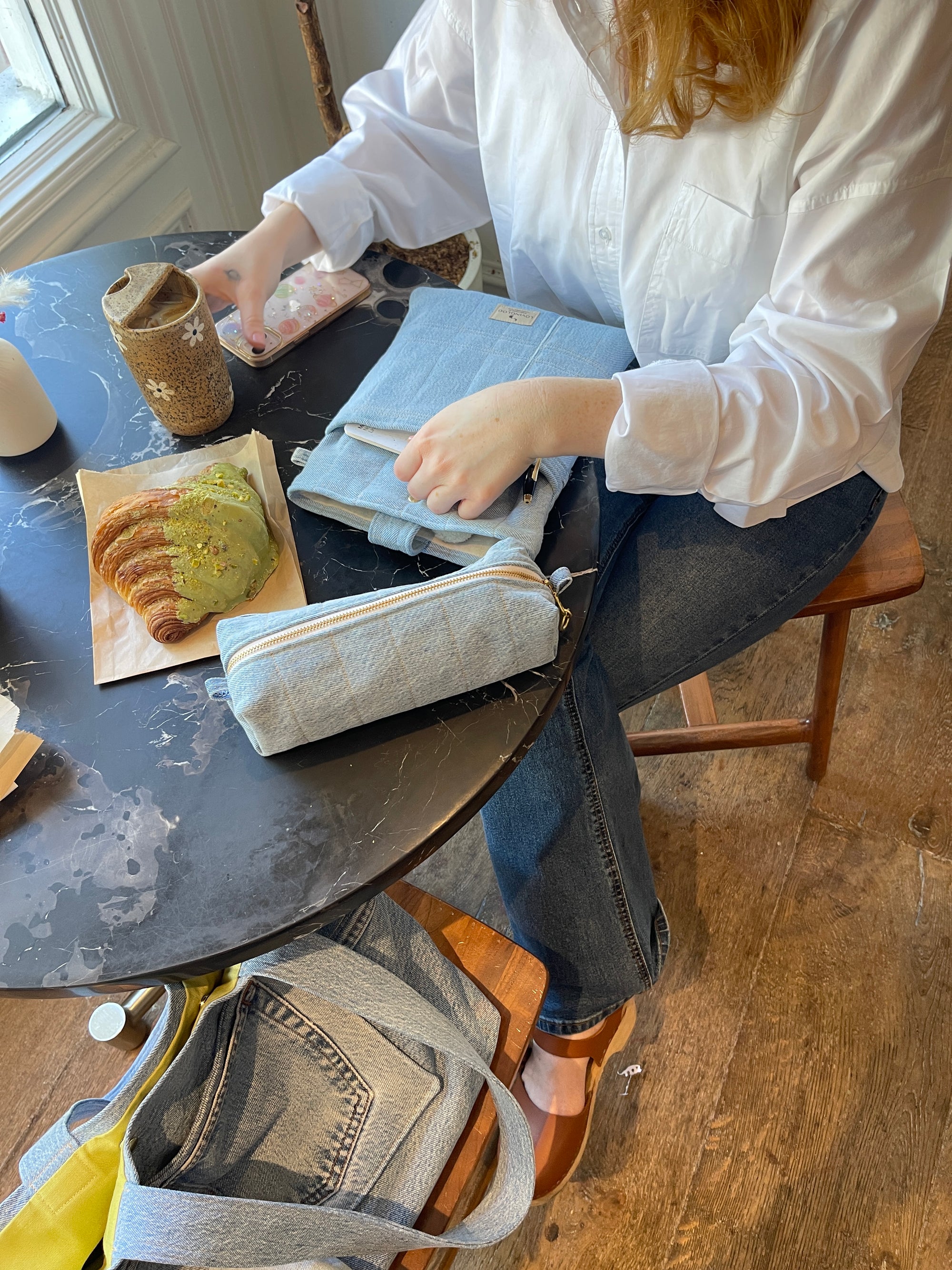 Classic Book Sleeve {100% Cotton Quilted} - Travel Latte