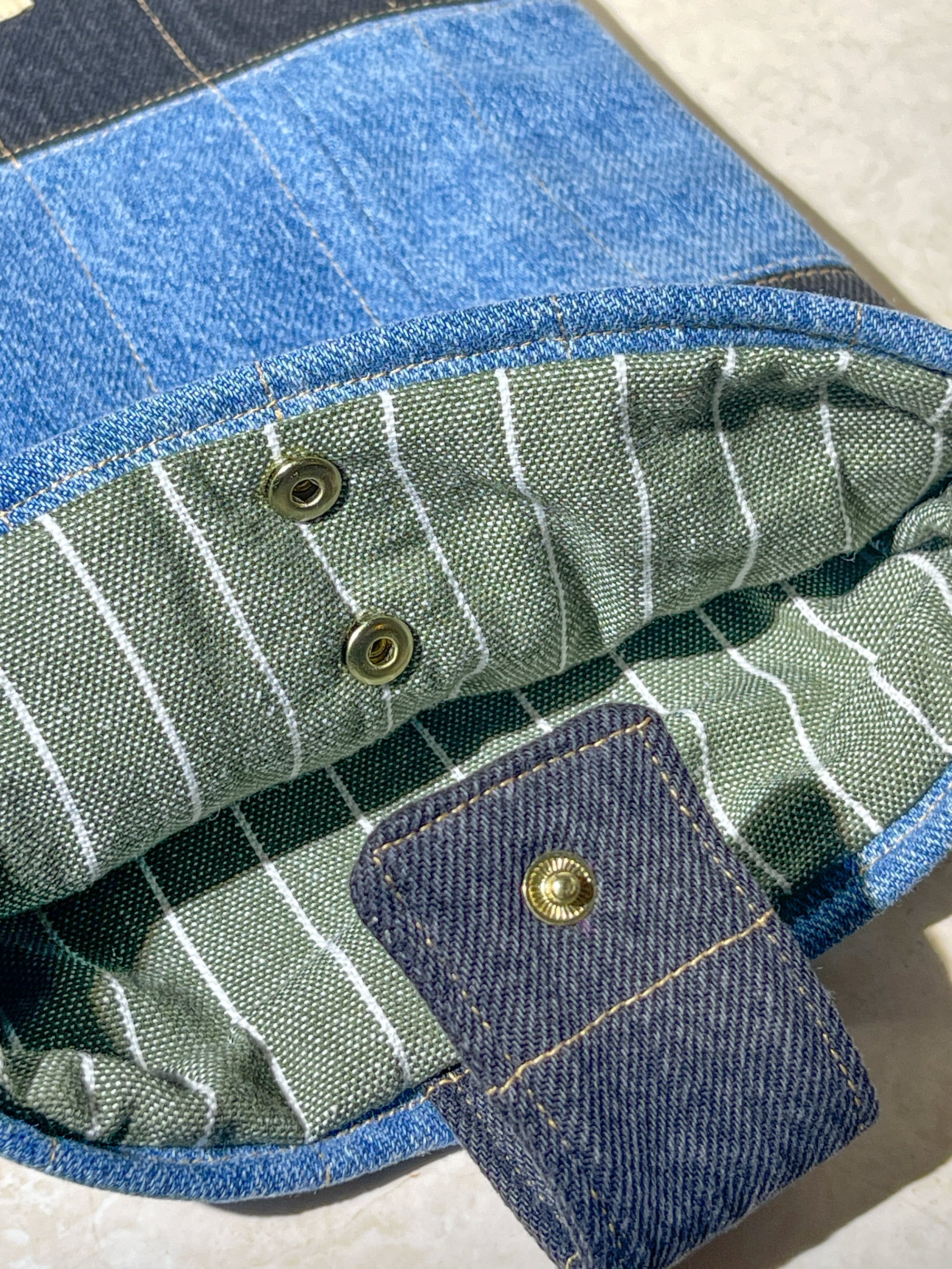 Upcycled Patched Classic Book Sleeve - Denim Jeans {