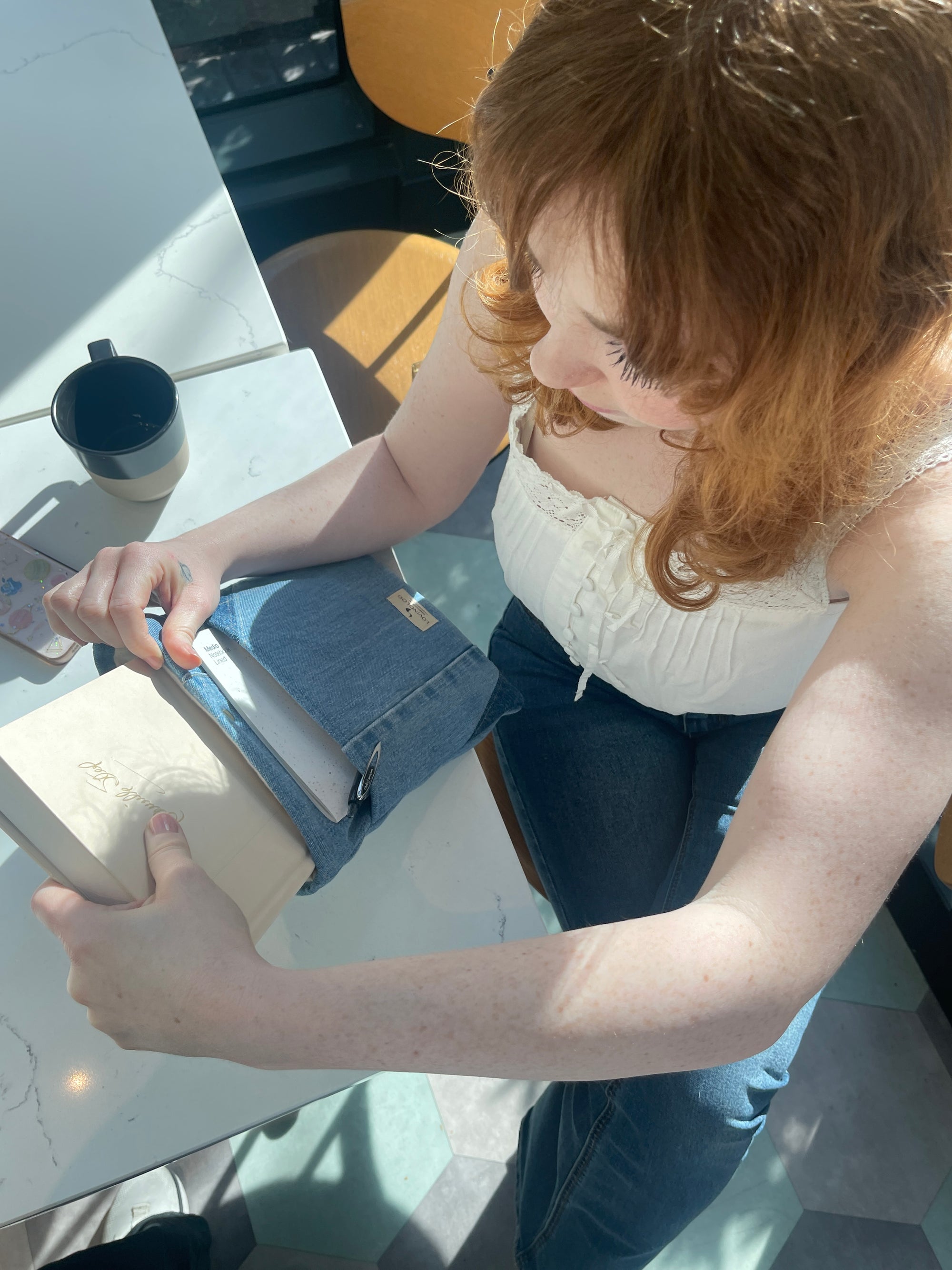 Classic Book Sleeve {100% Cotton Quilted} - Daisy Tea