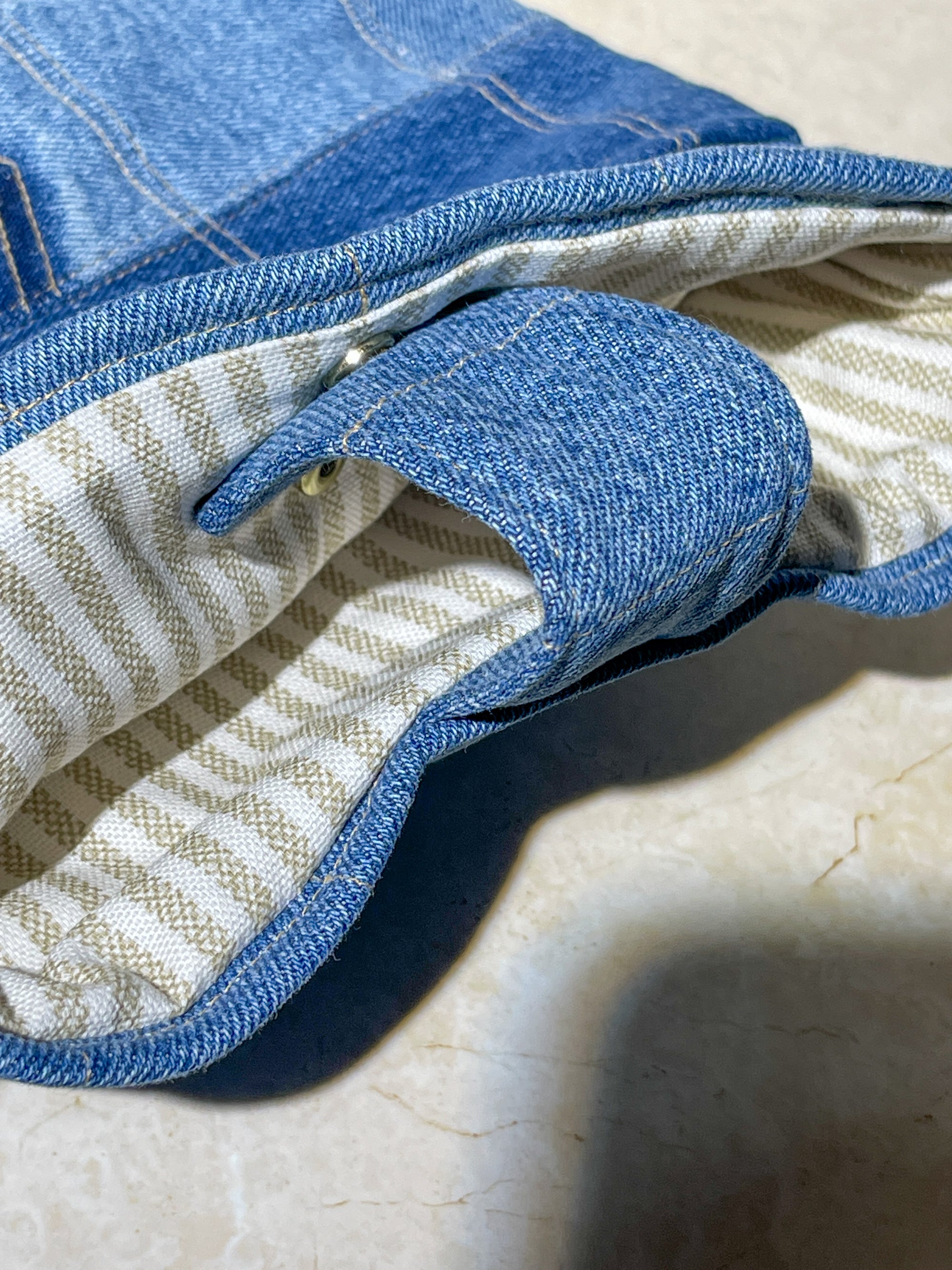 Upcycled Patched Classic Book Sleeve - Denim Jeans {