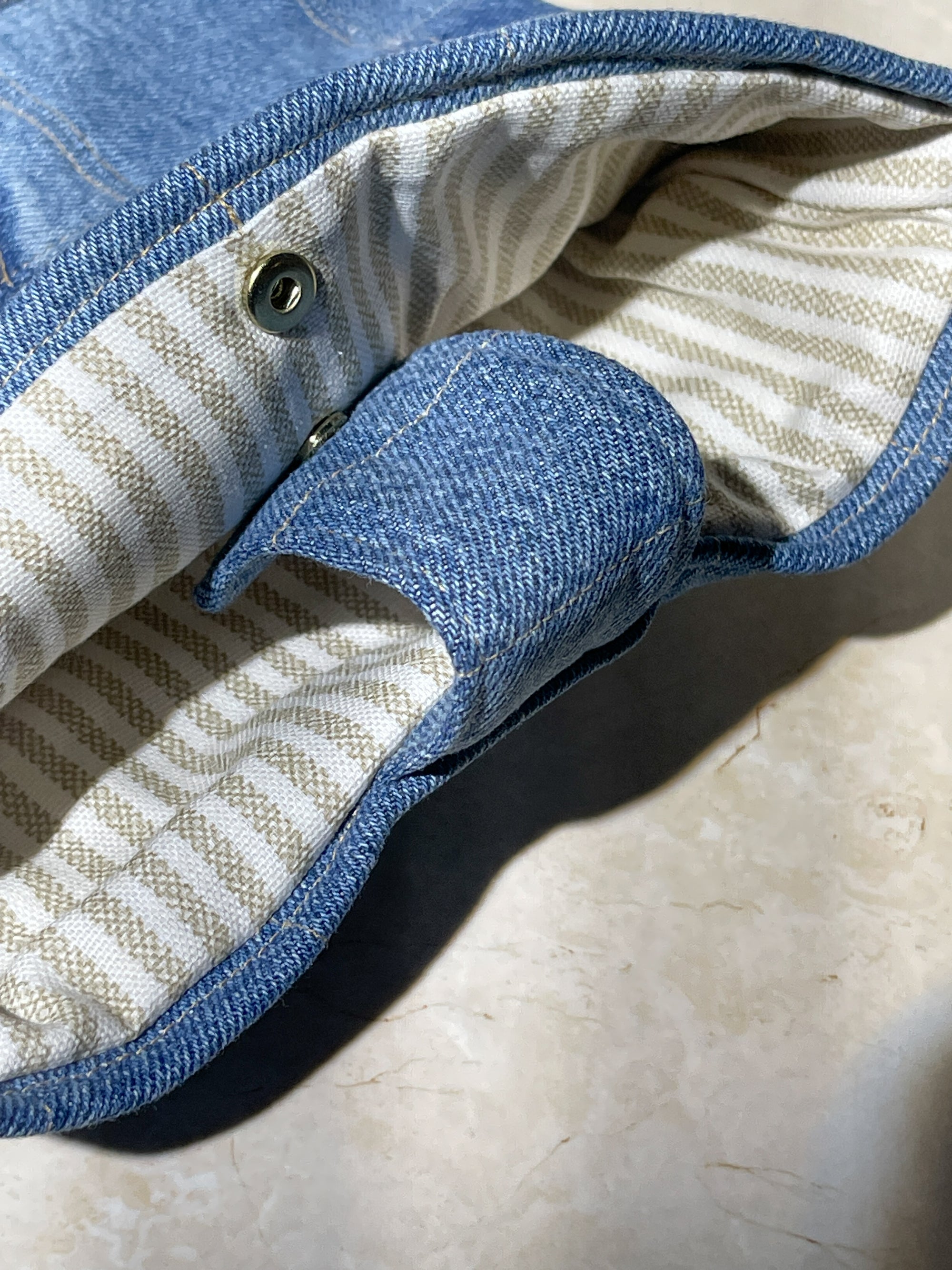 Upcycled Patched Classic Book Sleeve - Denim Jeans {